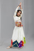 Stylish Off-White Multicolor Rayon Mirror Work Designer Lehenga Choli for Girls