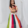 Elegant Multicolor Rayon With Gamthi Work Designer Lehenga Choli for Girls