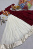 Royal Maroon Cotton Gamthi Work Indo-Western Navratri Lehenga Choli for Women