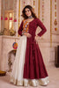Royal Maroon Cotton Gamthi Work Indo-Western Navratri Lehenga Choli for Women