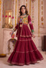 Beautiful Maroon Cotton Gamthi Work Indo-Western Navratri Lehenga Choli with Koti for Women