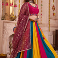 Vibrant Multicolor Cotton Designer Lehenga Choli with Mirror Work for Women