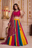 Vibrant Multicolor Cotton Designer Lehenga Choli with Mirror Work for Women