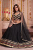 Elegant Black Cotton Designer Lehenga Choli with Lace Work and Embellished Border for Women