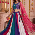 Glorious Multicolor Cotton Designer Lehenga Choli with Mirror Work for Women