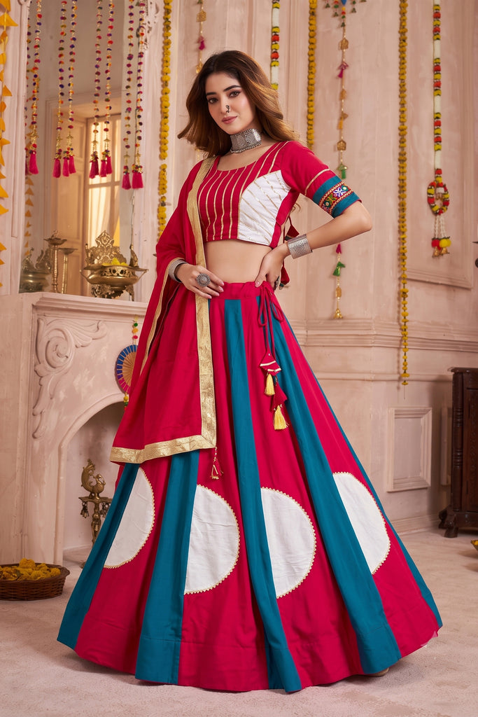 Traditional Multicolor Cotton Designer Lehenga Choli with Gamthi Work for Women