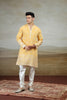 Elegant Mustard Yellow Art Silk Embroidered Kurta Pajama Set for Men