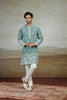 Refreshing Mint Green Art Silk Embroidered Kurta Pajama Set for Men