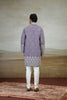 Beautiful Lavender Art Silk Embroidered Kurta Pajama Set for Men