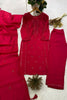 Beautiful Rani Pink Roman Silk Sequin Embroidery Work Kurta Pant Set for Women