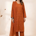 Lovely Rust Orange Roman Silk Sequin Embroidery Work Kurta Pant Set for Women