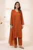 Lovely Rust Orange Roman Silk Sequin Embroidery Work Kurta Pant Set for Women