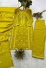 Grateful Lime Yellow Roman Silk Sequin Embroidery Work Kurta Pant Set for Women
