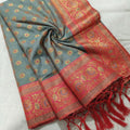 Elegant Teal Green Silk Jacquard Work Saree for Women