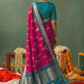 Elegant Magenta Soft Silk Jacquard Work Saree for Women