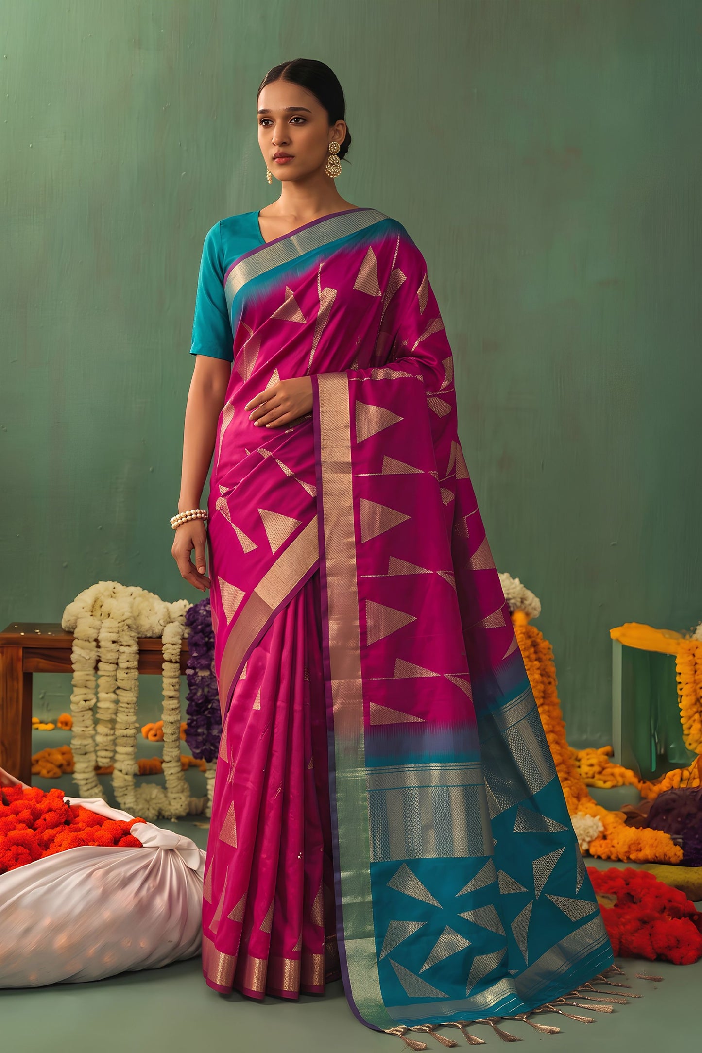 Elegant Magenta Soft Silk Jacquard Work Saree for Women