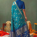 Royal Sky Blue Soft Silk Jacquard Work Saree for Women