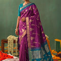Elegant Purple Soft Silk Jacquard Work Saree for Women