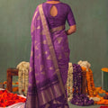 Lovely Purple Soft Silk Jacquard Work Saree for Women