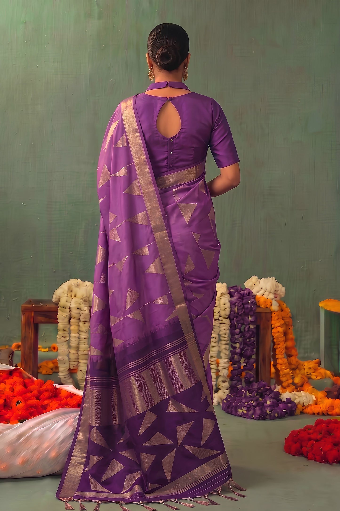Lovely Purple Soft Silk Jacquard Work Saree for Women