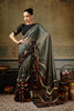 Luxury Black Georgette Printed Work Saree for Women