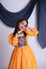 Stylish Yellow Cotton Bandhani Print Indo Western Lehenga Choli for Girls with Dupatta