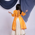 Stylish Yellow Cotton Bandhani Print Indo Western Lehenga Choli for Girls with Dupatta