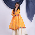 Stylish Yellow Cotton Bandhani Print Indo Western Lehenga Choli for Girls with Dupatta