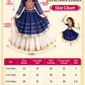 Cute Navy Blue Cotton Bandhani Print Indo Western Lehenga Choli for Girls with Dupatta