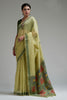 Graceful Lime Green Jamdani Cotton Saree Printed Work for Women