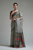 Luxury Grey Jamdani Cotton Saree with Traditional Printed Work for Women