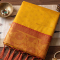 Vibrant Yellow Silk Jacquard Work Saree for Women