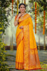Vibrant Yellow Silk Jacquard Work Saree for Women