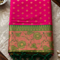 Beautiful Rani Pink Silk Jacquard Work Saree for Women
