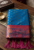Royal Teal Blue Silk Jacquard Work Saree for Women
