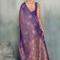 Royal Purple Silk Jacquard Woven Zari Saree for Women