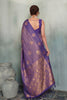 Royal Purple Silk Jacquard Woven Zari Saree for Women