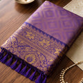 Royal Purple Silk Jacquard Woven Zari Saree for Women