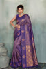 Royal Purple Silk Jacquard Woven Zari Saree for Women