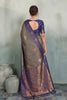 Stylish Grey Silk Jacquard Woven Zari Saree for Women