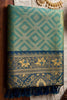 Wonderful Blue Silk Jacquard Zari Woven Saree for Women