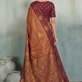 Premium Brown Silk Jacquard Zari Woven Saree for Women
