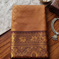Premium Brown Silk Jacquard Zari Woven Saree for Women
