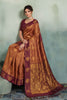 Premium Brown Silk Jacquard Zari Woven Saree for Women