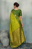 Elegant Lime Green Silk Jacquard Zari Woven Saree for Women