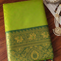 Elegant Lime Green Silk Jacquard Zari Woven Saree for Women