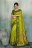 Elegant Lime Green Silk Jacquard Zari Woven Saree for Women