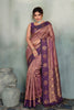 Beautiful Mauve Silk Jacquard Zari Woven Saree for Women