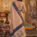 Elegant Peach Tissue Silk Weaving Work Saree for Women