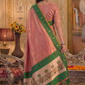 Beautiful Pink Tissue Silk Weaving Work Saree for Women